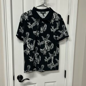 Express Polo Print Tropical Black M